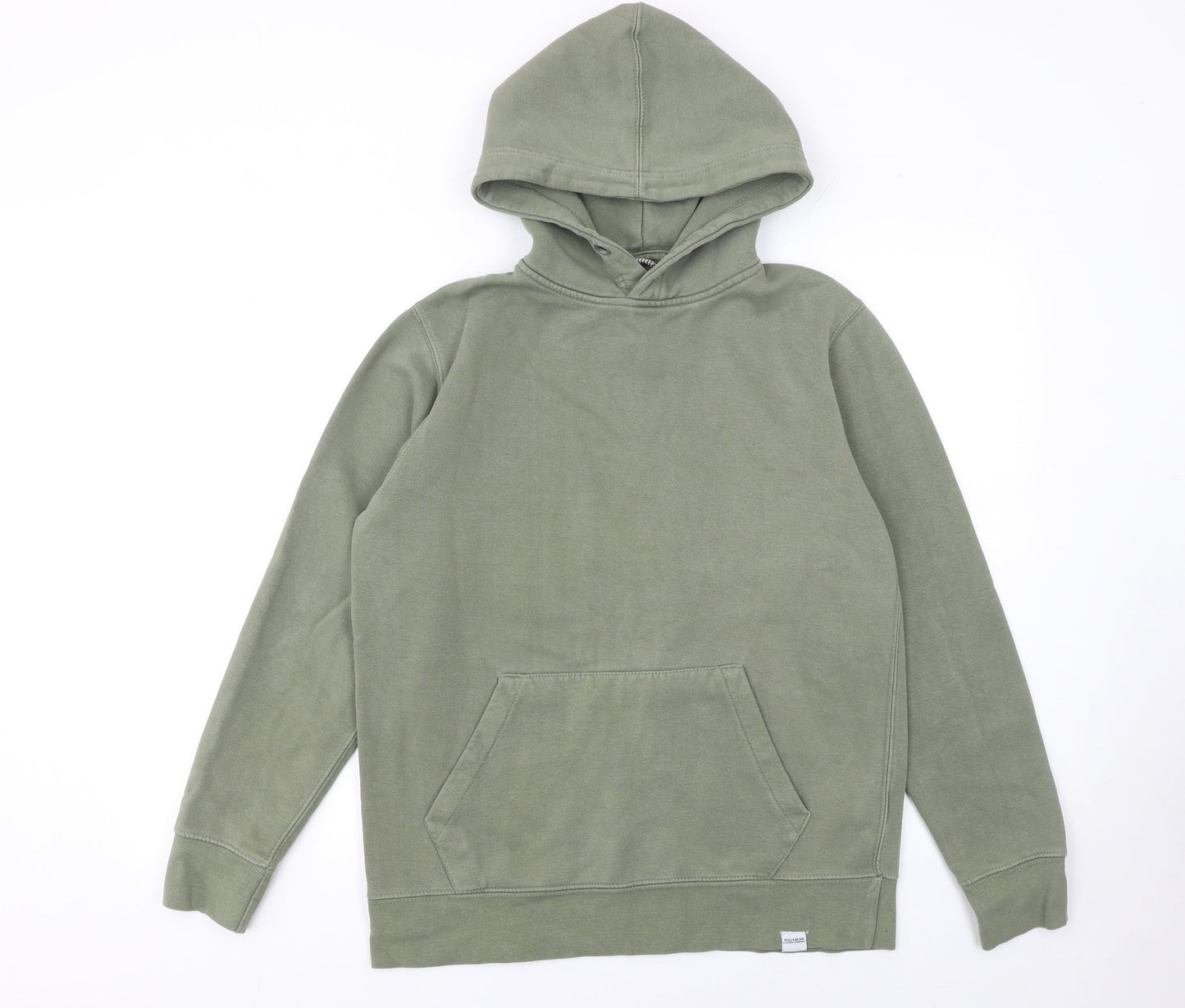 Mens UK Size S Pull&Bear Green Pullover Hoodie