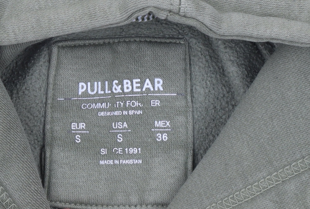 Mens UK Size S Pull&Bear Green Pullover Hoodie
