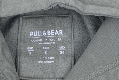 Mens UK Size S Pull&Bear Green Pullover Hoodie