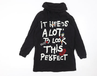 Womens UK Size 8 Seatosty Black Pullover Hoodie