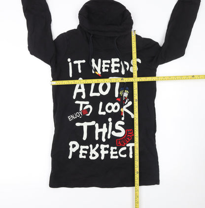 Womens UK Size 8 Seatosty Black Pullover Hoodie