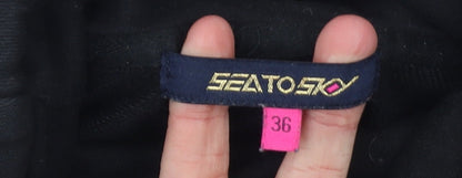 Womens UK Size 8 Seatosty Black Pullover Hoodie