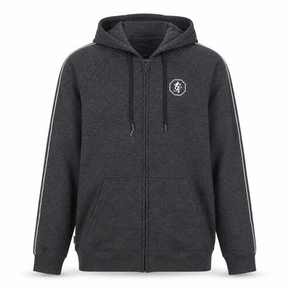Mens UK Size L Gym King Grey Full Zip Hoodie