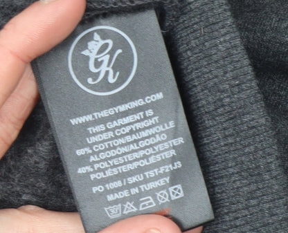 Mens UK Size L Gym King Grey Full Zip Hoodie