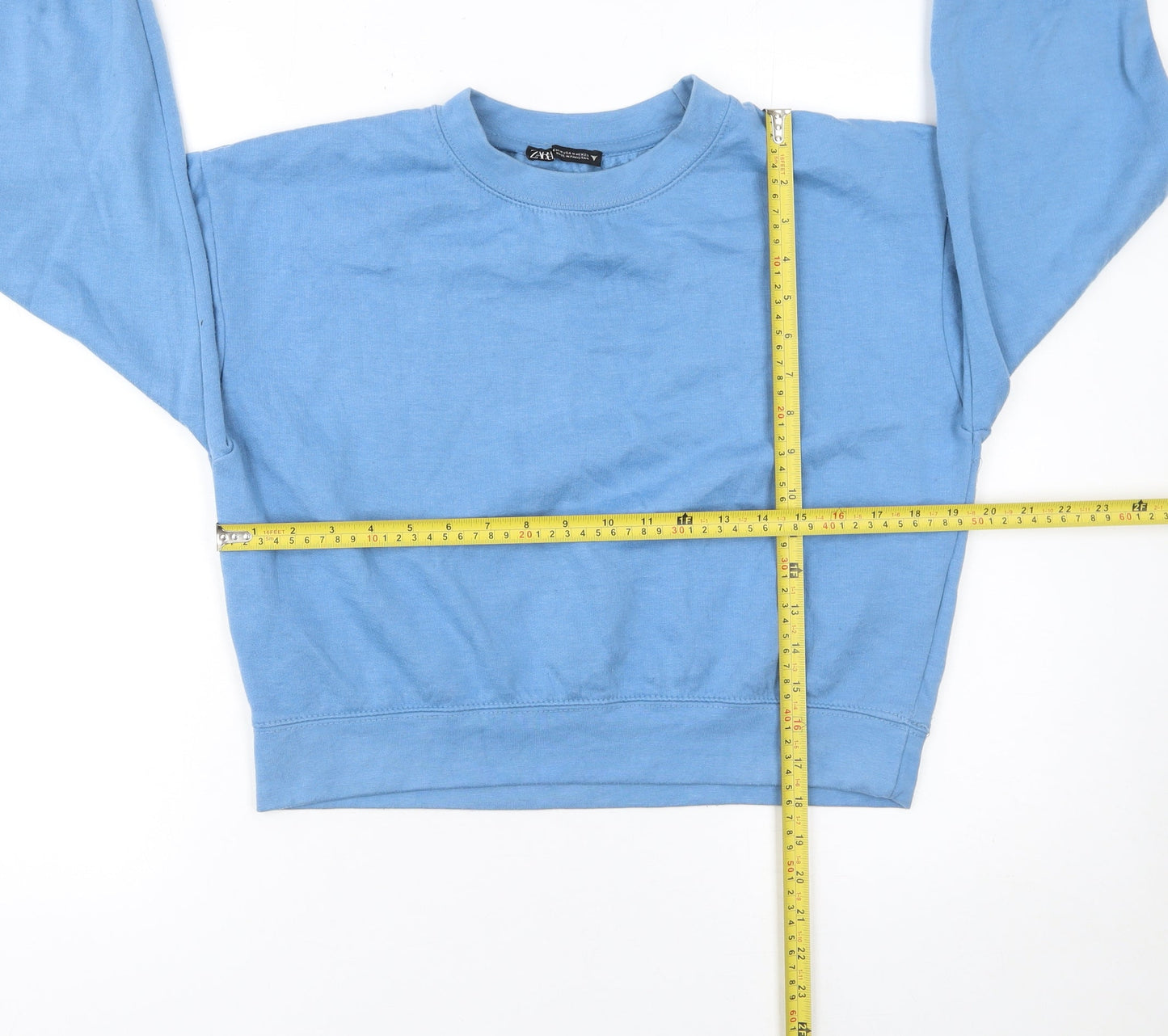 Womens UK Size M Zara Blue Pullover Sweatshirt