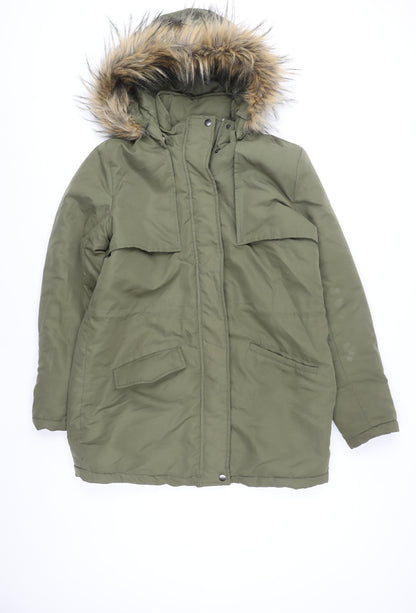 Womens UK Size M VILA Green Parka Coat