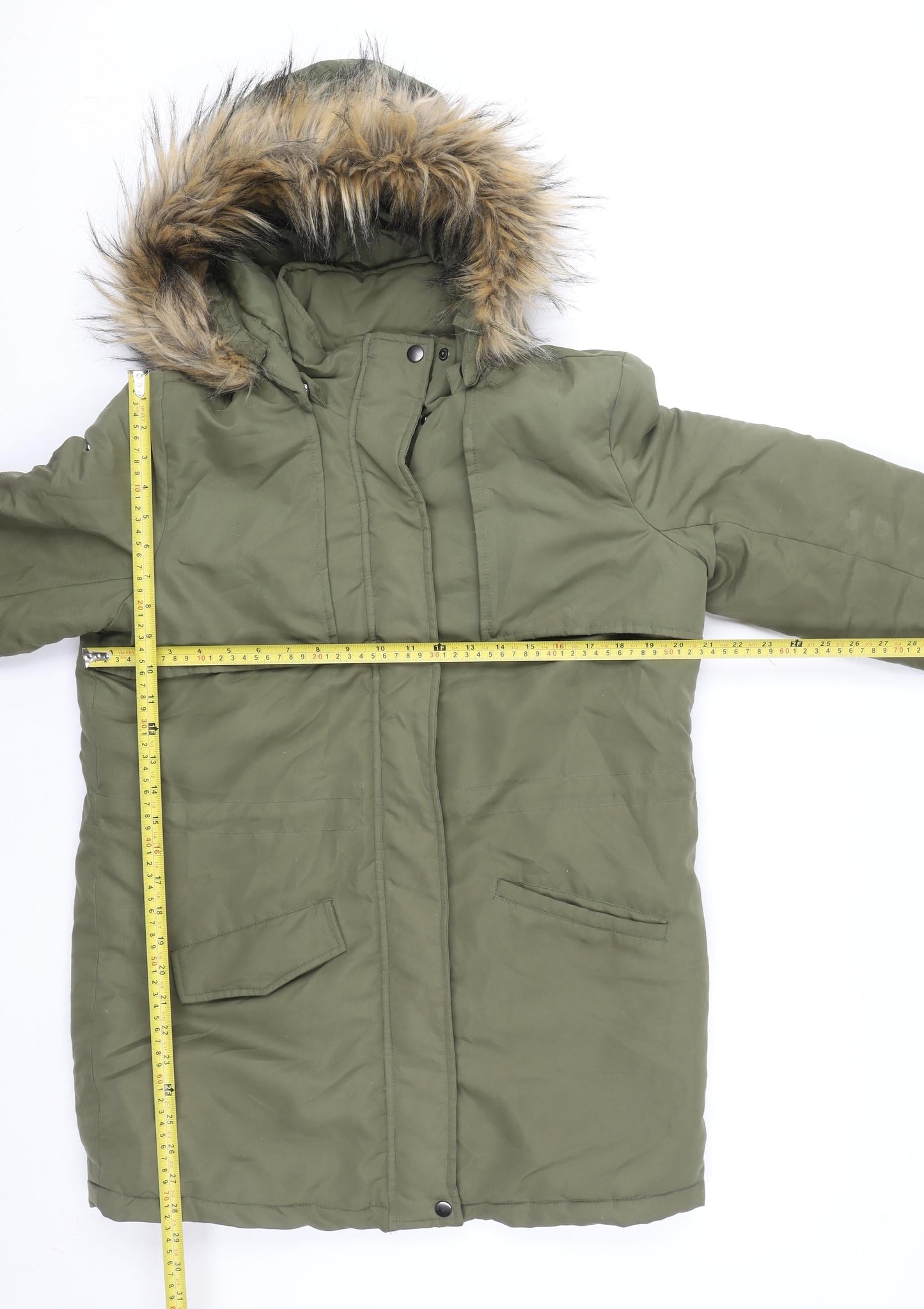 Womens UK Size M VILA Green Parka Coat