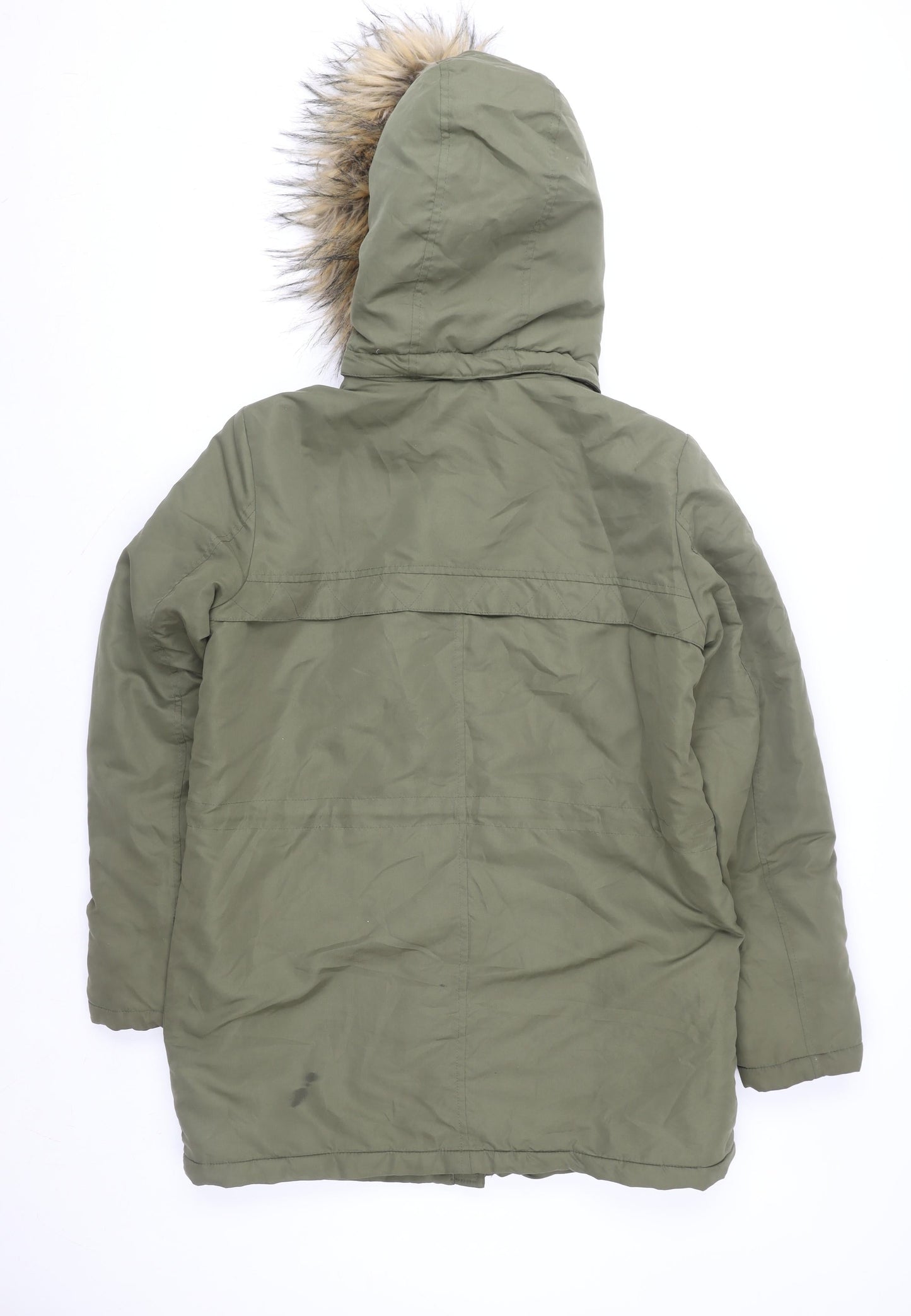 Womens UK Size M VILA Green Parka Coat