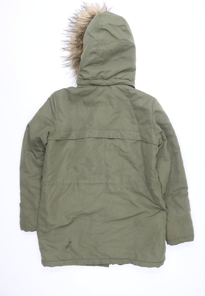 Womens UK Size M VILA Green Parka Coat