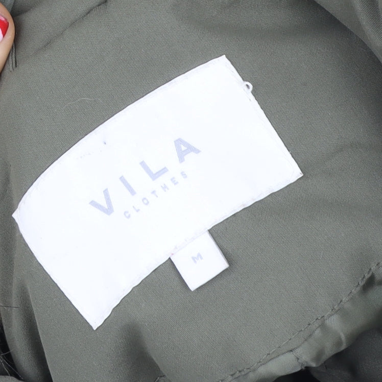 Womens UK Size M VILA Green Parka Coat