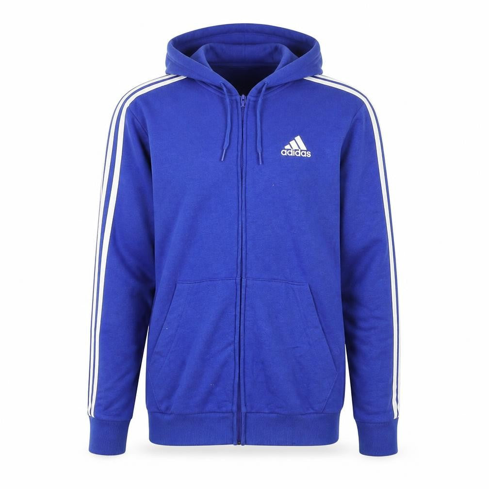adidas Men's Blue Small Full Zip Hooded Sports Jacket