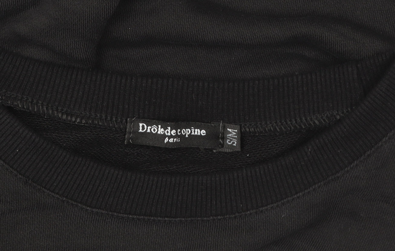 Womens UK Size S Drôle de Copine Black Pullover Sweatshirt