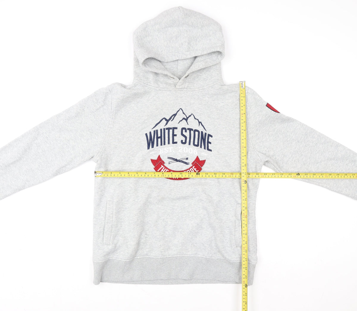 Womens UK Size L White Stone Grey Pullover Hoodie