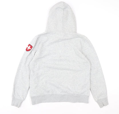 Womens UK Size L White Stone Grey Pullover Hoodie