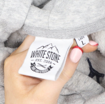 Womens UK Size L White Stone Grey Pullover Hoodie