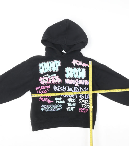 Girls UK Size 9 Years Zara Black Pullover Hoodie
