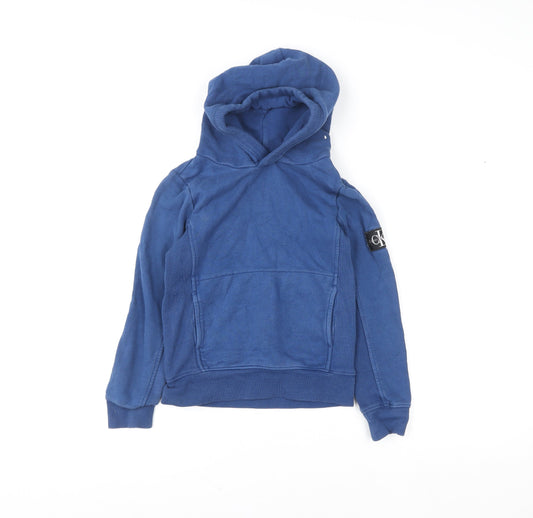 Boys UK Size 8 Years Calvin Klein Jeans Blue Pullover Hoodie