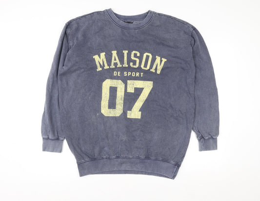 Womens UK Size S New Look Blue Pullover Sweatshirt