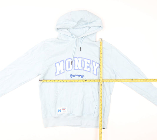 Womens UK Size S Money Blue Pullover Hoodie