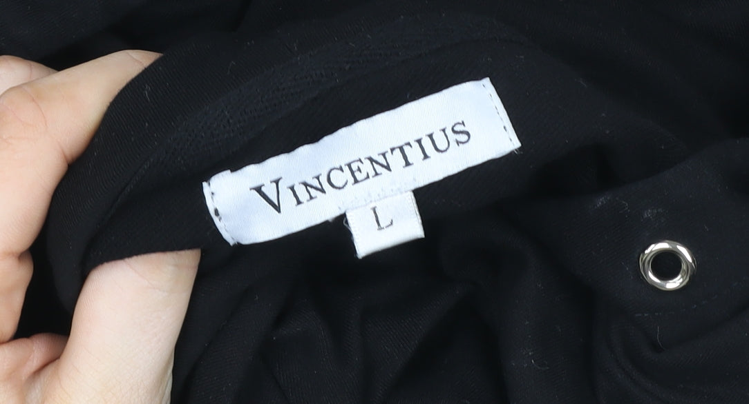 Womens UK Size L Vincentius Black Pullover Hoodie
