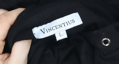 Womens UK Size L Vincentius Black Pullover Hoodie