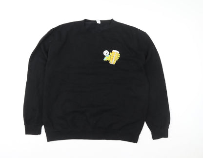 Mens UK Size 2XL Just Hoods Black Pullover Sweatshirt