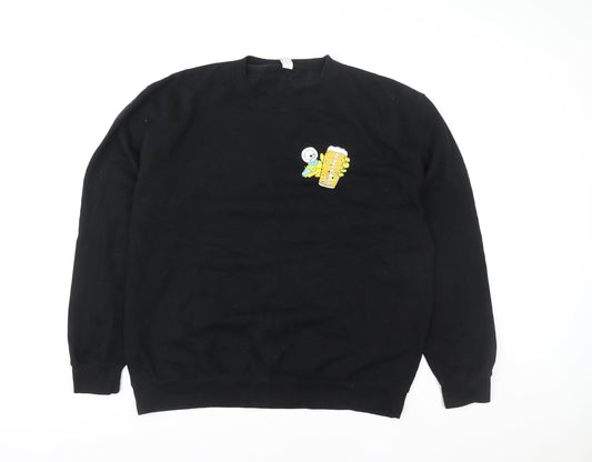 Mens UK Size 2XL Just Hoods Black Pullover Sweatshirt