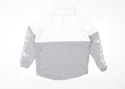 Womens UK Size M Victoria's Secret PINK Grey Pullover Sweatshirt