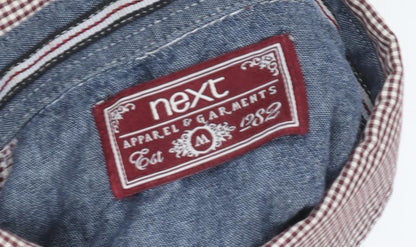 Next Men’s Grey Cable Knit Pullover Jumper M Cotton Wool Elbow Patches