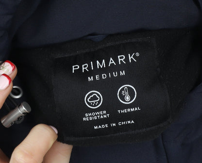 Womens UK Size M Primark Blue Parka Coat