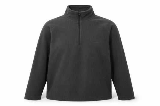 Craghoppers Women Black 1/4 Zip Fleece Sweatshirt Size L Polyester