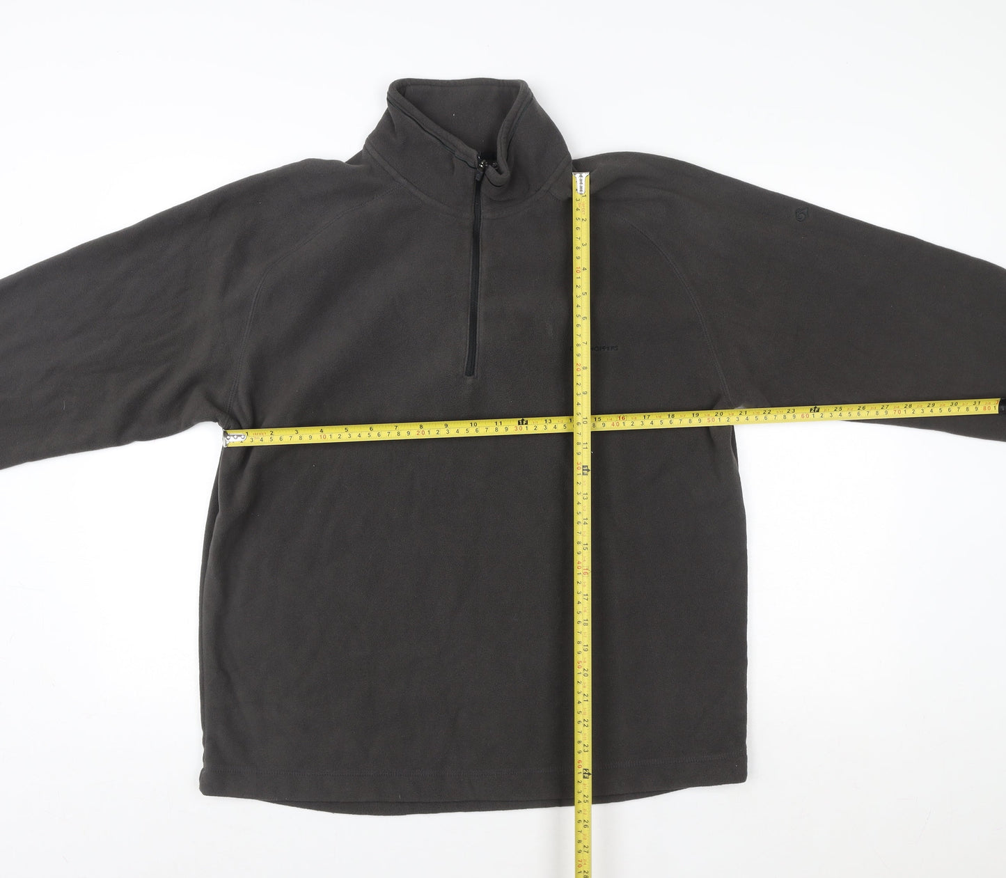 Craghoppers Women Black 1/4 Zip Fleece Sweatshirt Size L Polyester