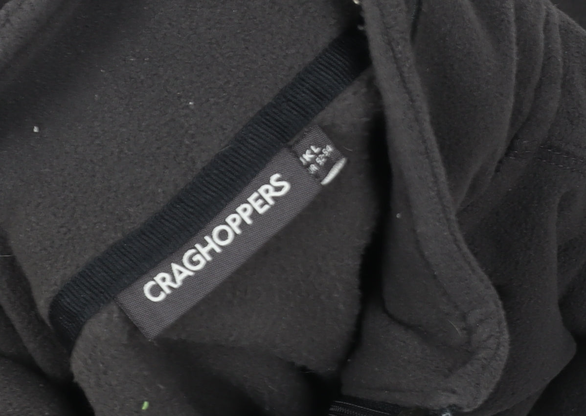 Craghoppers Women Black 1/4 Zip Fleece Sweatshirt Size L Polyester