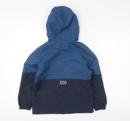 Boys UK Size 7-8 Years F&F Blue Rain Coat