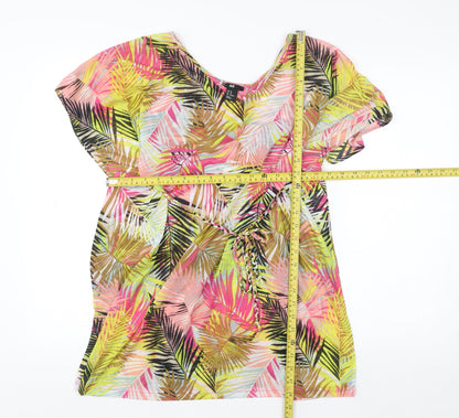 H&M Women's Multicoloured Tropical Tunic Blouse XS