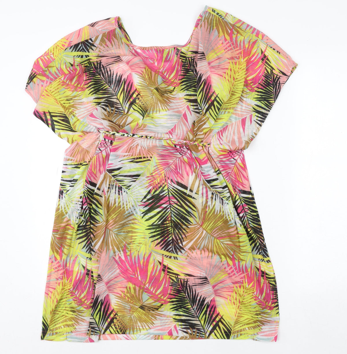 H&M Women's Multicoloured Tropical Tunic Blouse XS