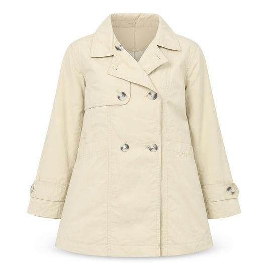 Zara Girls Beige Trench Coat 6 Years Double-Breasted Mid-Length Jacket