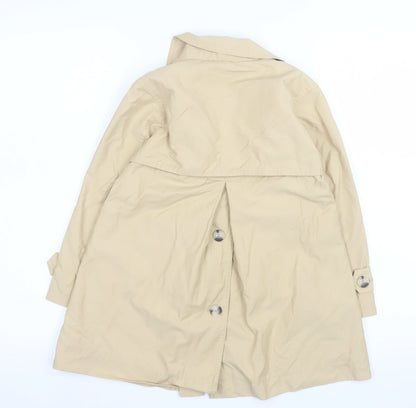 Zara Girls Beige Trench Coat 6 Years Double-Breasted Mid-Length Jacket