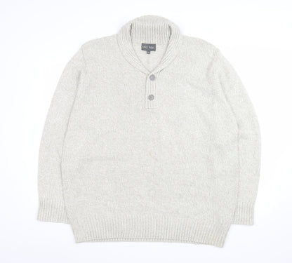 Marks and Spencer Men’s Ivory 2XL Acrylic Henley Jumper
