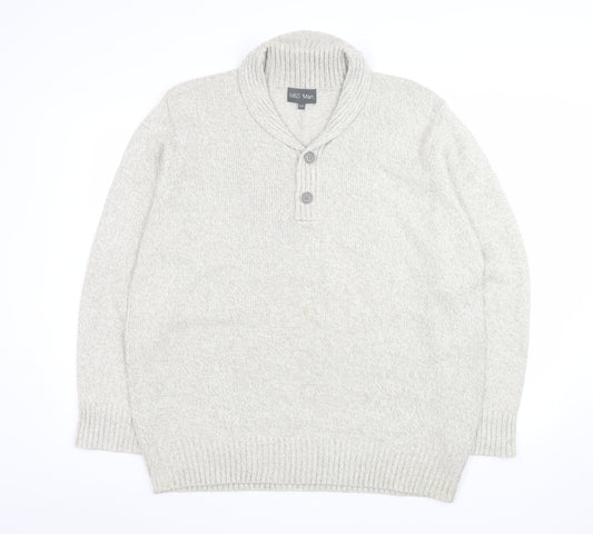 Marks and Spencer Men’s Ivory 2XL Acrylic Henley Jumper
