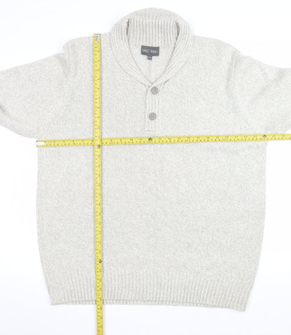 Marks and Spencer Men’s Ivory 2XL Acrylic Henley Jumper