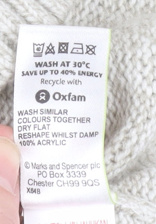 Marks and Spencer Men’s Ivory 2XL Acrylic Henley Jumper