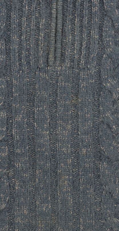 Peter Storm Men Blue L 1/4 Zip Cable-Knit Jumper Wool Blend