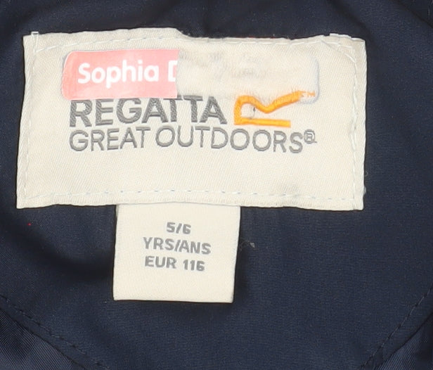 Girls UK Size 5-6 Years Regatta Blue Quilted Coat