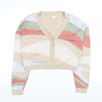 Hollister Womens Multicoloured Knit V-Neck Button Cardigan M