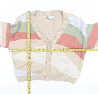 Hollister Womens Multicoloured Knit V-Neck Button Cardigan M