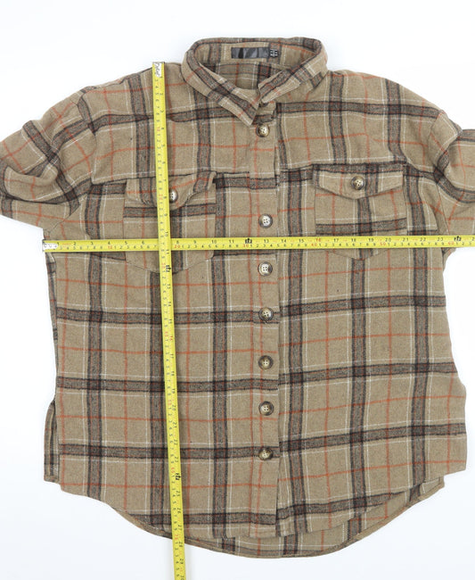 Unisex Adults UK Size M Missguided Beige Shirt Jacket