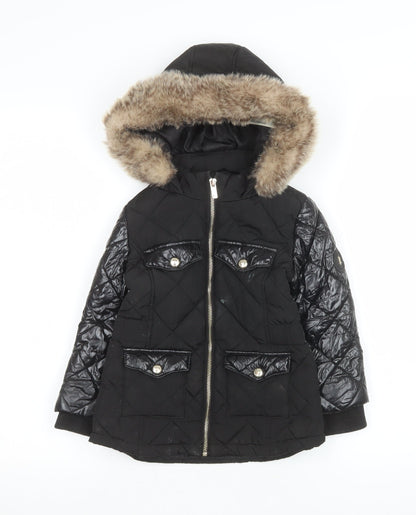 Girls UK Size 3-4 Years River Island Black Puffer Jacket