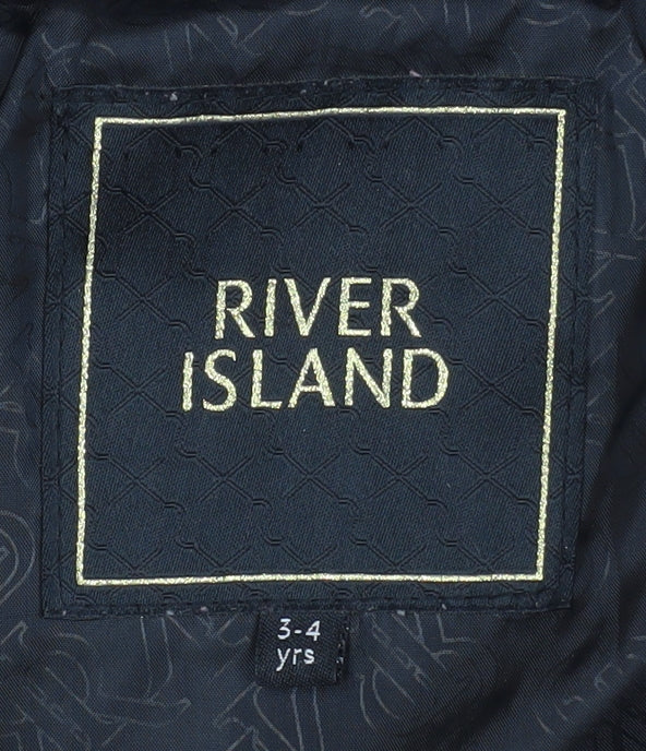 Girls UK Size 3-4 Years River Island Black Puffer Jacket