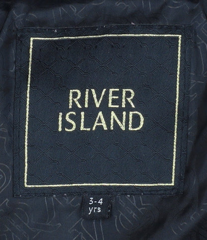 Girls UK Size 3-4 Years River Island Black Puffer Jacket